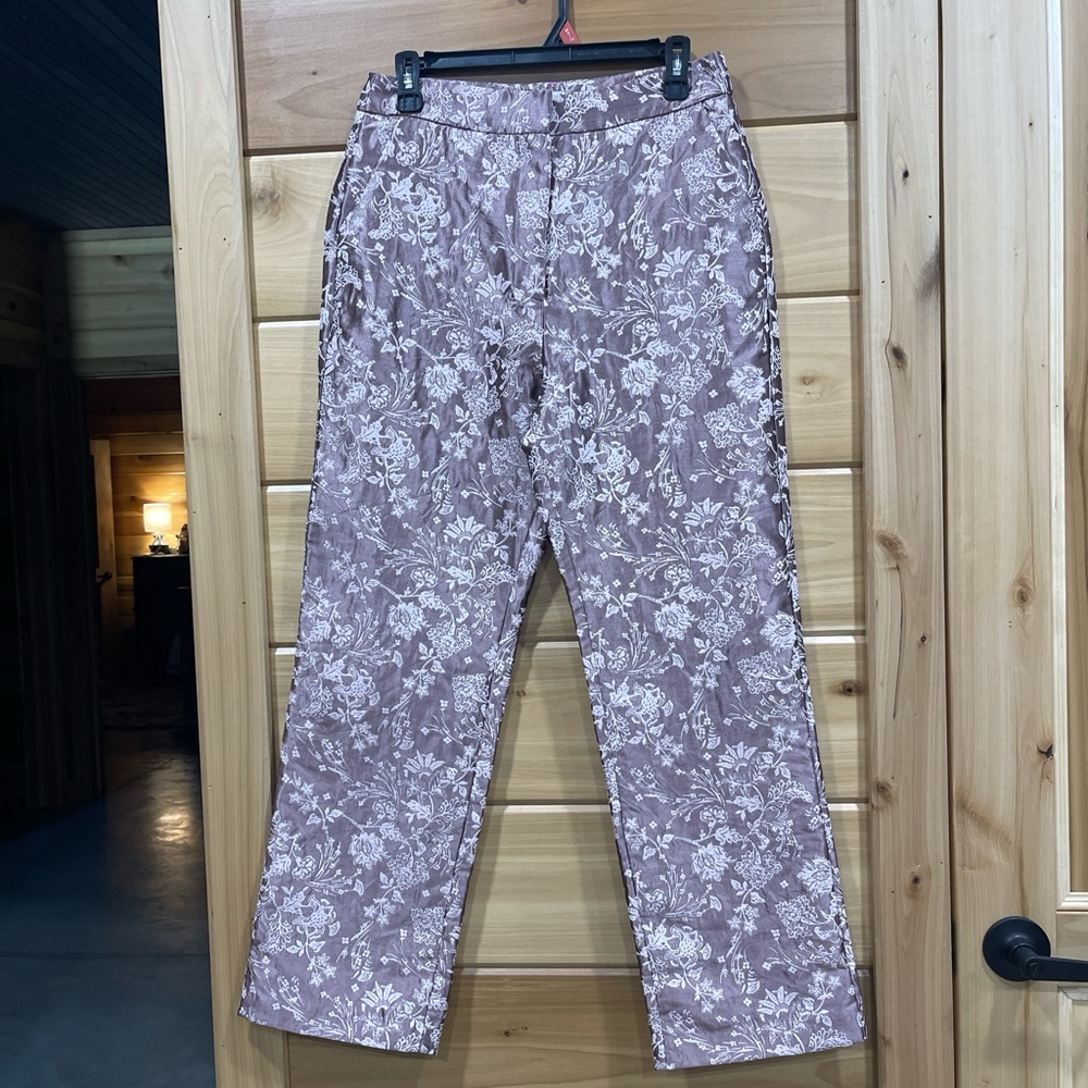 En Saison Mauve Floral Women's Boot Cut Pants